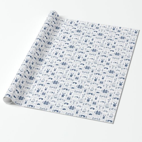 Dutch Blue tiles Wrapping Paper