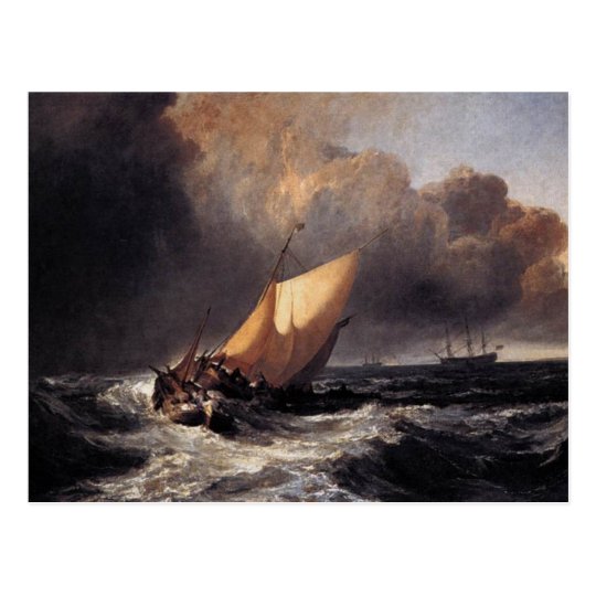 Dutch Boats in a Gale Postcard