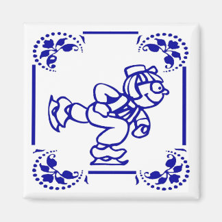 Dutch Boy Ice Skating Magnet