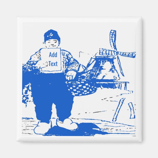 Dutch Boy With Windmill Magnet (Front)