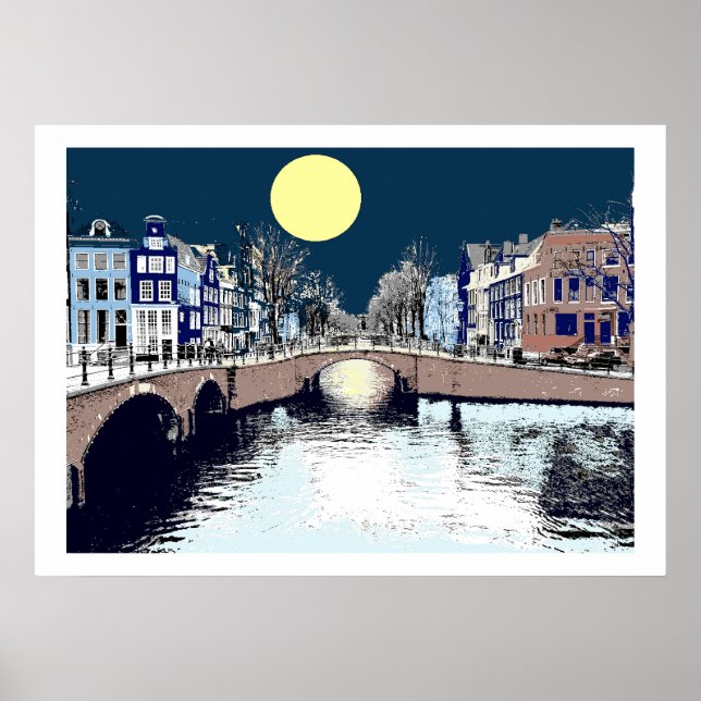 Dutch Bridge Full Moon Poster (Front)