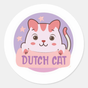 Dutch Bros Cat lovers Classic Round Sticker