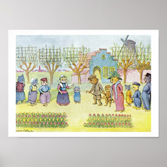 Dutch cats, Louis Wain Poster (Front)