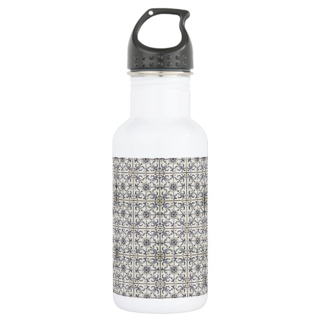 Dutch Ceramic Tiles 2 Stainless Steel Water Bottle (Front)