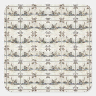 Dutch Ceramic Tiles 4 Square Sticker