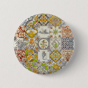 Dutch Ceramic Tiles Pinback Button