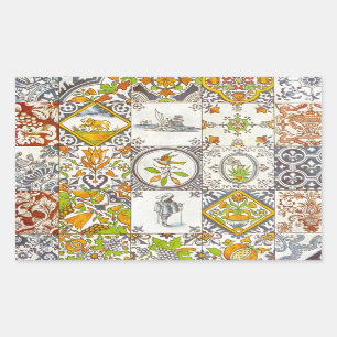 Dutch Ceramic Tiles Rectangular Sticker