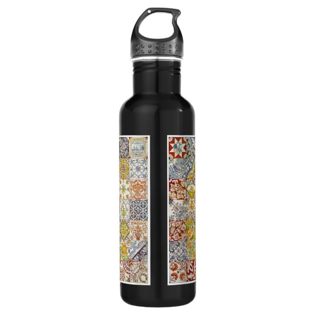 Dutch Ceramic Tiles Stainless Steel Water Bottle (Front)