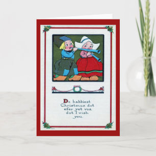Dutch Christmas Greeting 1916 Vintage Holiday Card