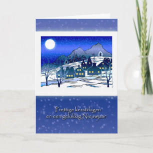 Dutch Christmas, Prettige Kerstdagen, Snow Village Holiday Card