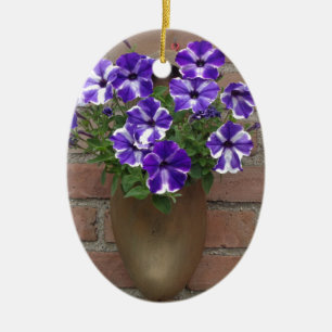 Dutch Clog with Purple Blue White Violet on Wall Ceramic Ornament