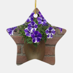 Dutch Clog with Purple Blue White Violet on Wall Ceramic Ornament