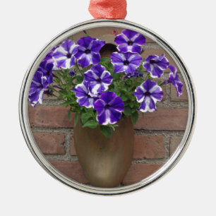 Dutch Clog with Purple Blue White Violet on Wall Metal Ornament