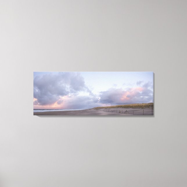 Dutch coast sunset panorama canvas print (Front)