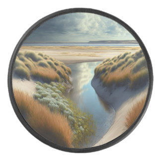 Dutch Coastal Dunes Hockey Puck