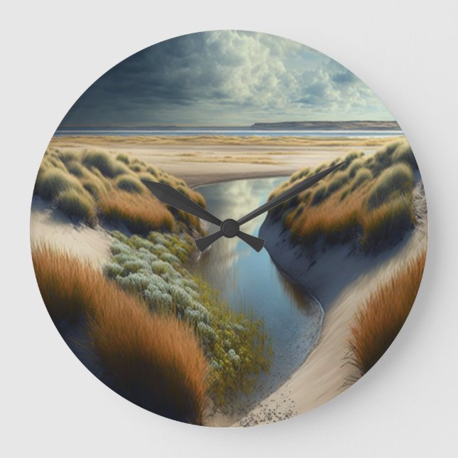 Dutch Coastal Dunes Large Clock (Front)