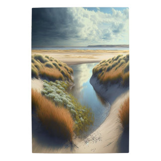 Dutch Coastal Dunes Metal Print