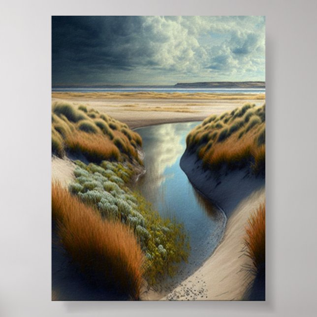 Dutch Coastal Dunes Poster (Front)
