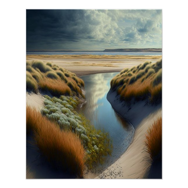 Dutch Coastal Dunes Poster (Front)