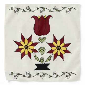 Dutch Country Folk Floral Bandana