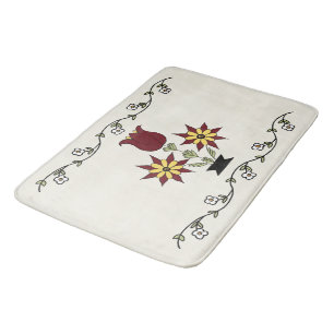 Dutch Country Folk Floral Bath Mat