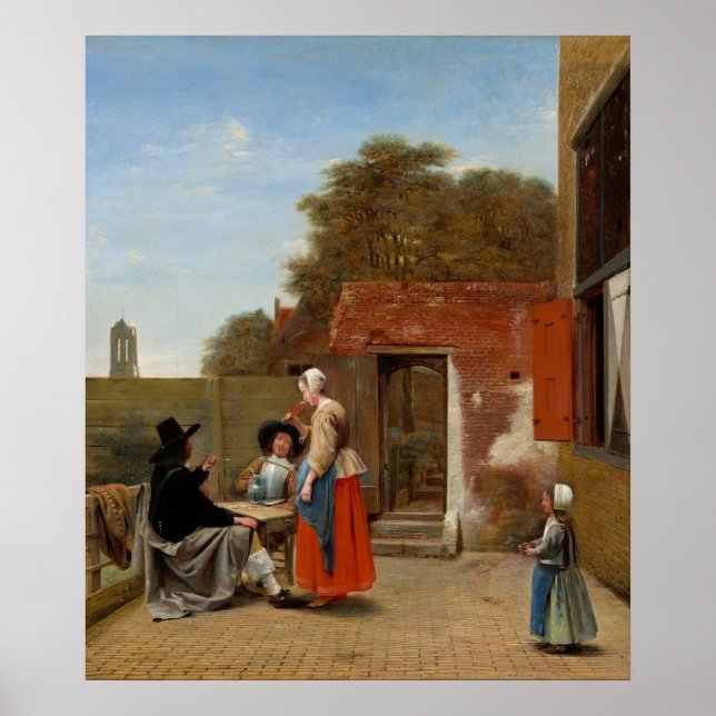 Dutch Courtyard - Pieter de Hooch Fine Art Poster (Front)