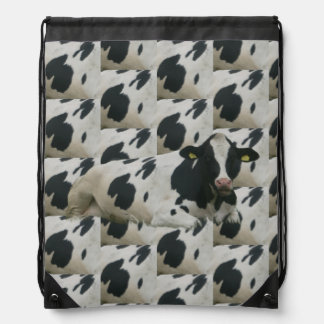 Dutch Cow in Cow Pattern Drawstring Backpack