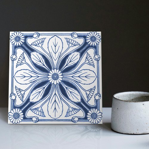 Dutch Delft Blue Daisy Repro Backsplash Kitchen Ceramic Tile