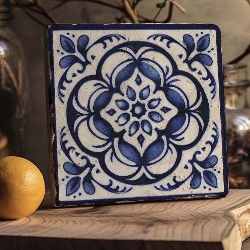 Dutch Delft Blue Repro Floral Kitchen Trivet