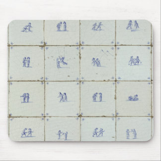 Dutch Delft Blue Tiles Mouse Pad