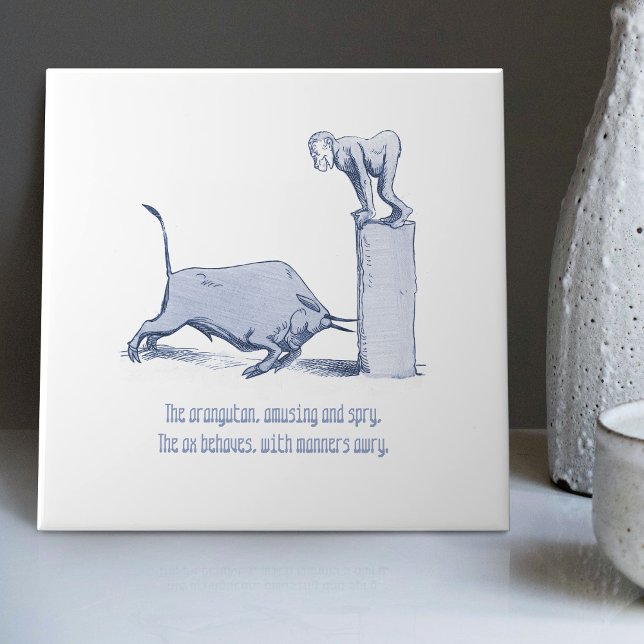 Dutch Delft Wilhelm Busch Inspired Playful Decor Ceramic Tile (Creator Uploaded)