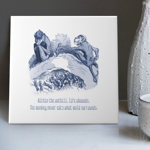 Dutch Delft Wilhelm Busch Inspired Playful Decor Ceramic Tile