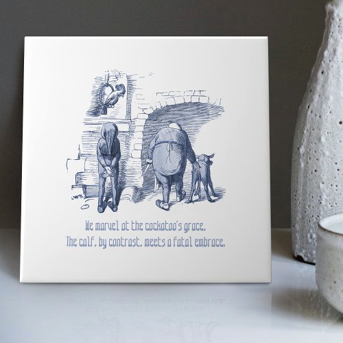 Dutch Delft Wilhelm Busch Inspired Playful Decor Ceramic Tile