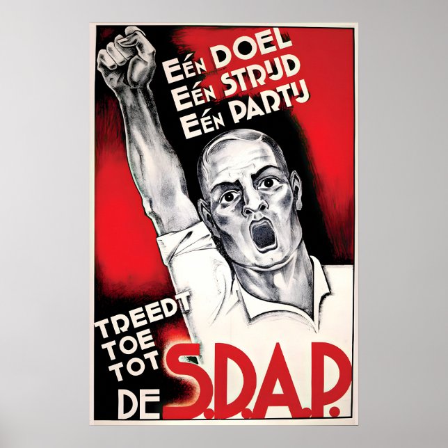Dutch Election Poster  SDAP One goal, struggle and (Front)
