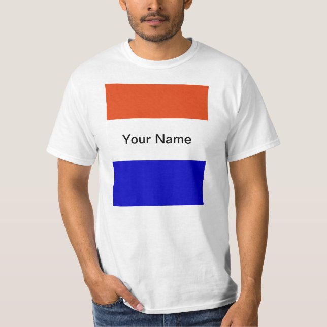 Dutch flag, add you own name, T-Shirt (Front)