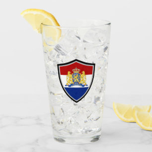 Dutch flag-coat arms glass