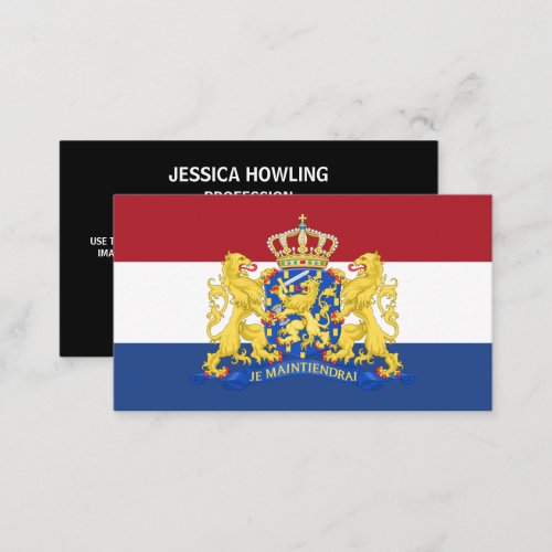 Dutch Flag  Coat of Arms Flag of Netherlands Business Card