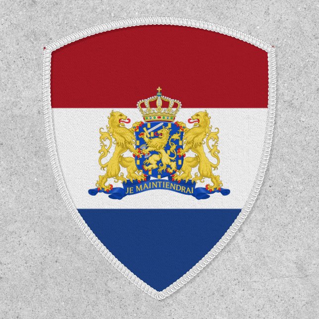 Dutch Flag & Coat of Arms, Flag of Netherlands Patch (Front)