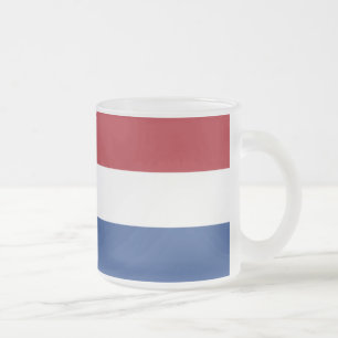 Dutch flag frosted glass coffee mug