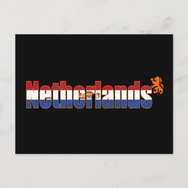 Dutch flag of the Netherlands Lion Logo Postcard (Front)