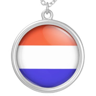 Dutch flag silver plated necklace