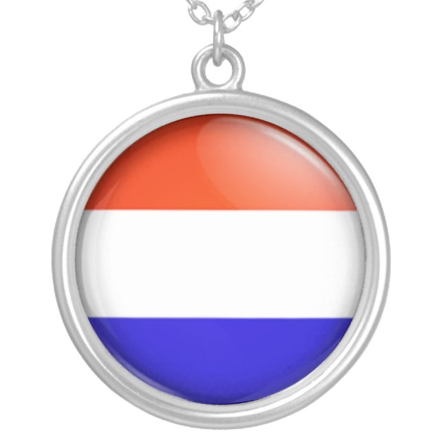 Dutch flag silver plated necklace (Front)