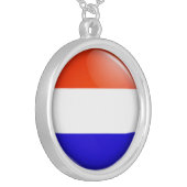 Dutch flag silver plated necklace (Front Left)