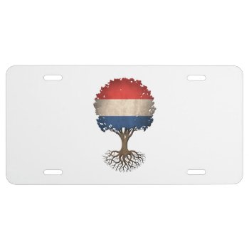 Dutch Flag Tree Of Life Customizable License Plate by UniqueFlags at Zazzle