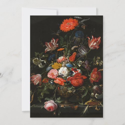 Dutch Flowers In Vase Painting Still Life Fine Art Thank You Card