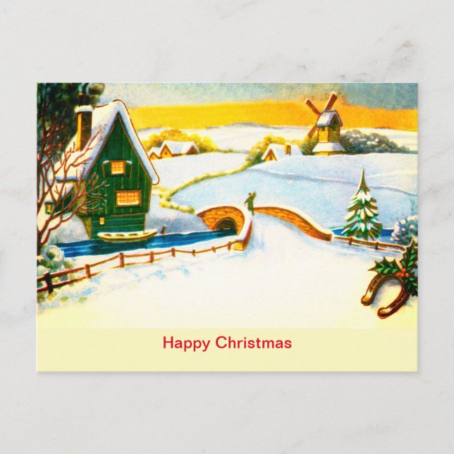 Dutch Happy Christmas Postcard (Front)