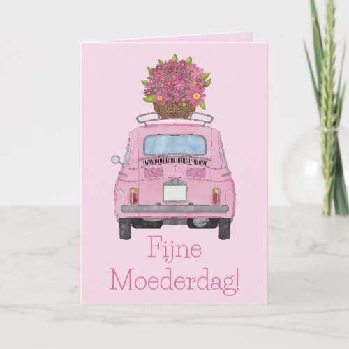 Dutch  Happy Mothers Day Fiat 500 Card