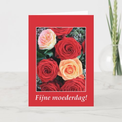 Dutch  Happy Mothers Day rose card
