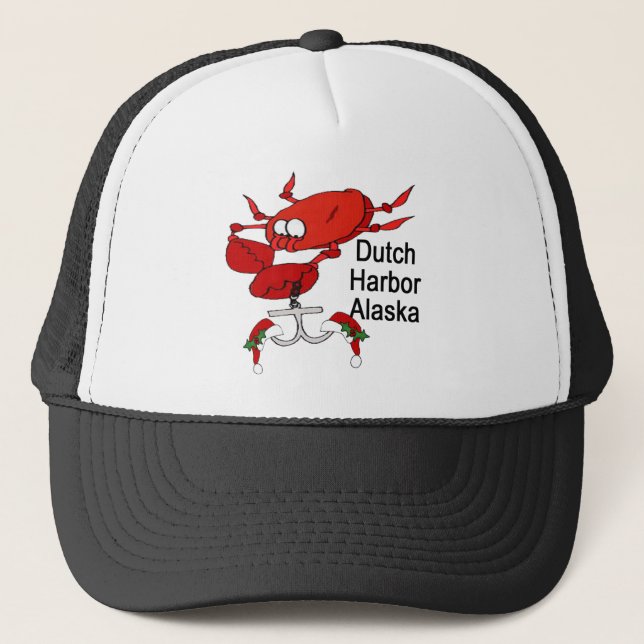 Dutch Harbor Alaska Christmas Crab Fishing Trucker Hat (Front)