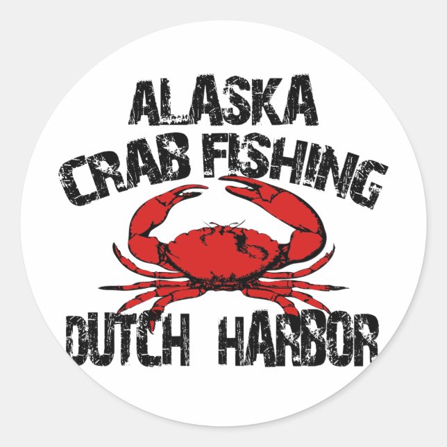 Dutch Harbor Alaska Crab Fishing Classic Round Sticker (Front)